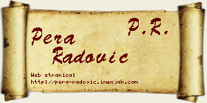 Pera Radović vizit kartica